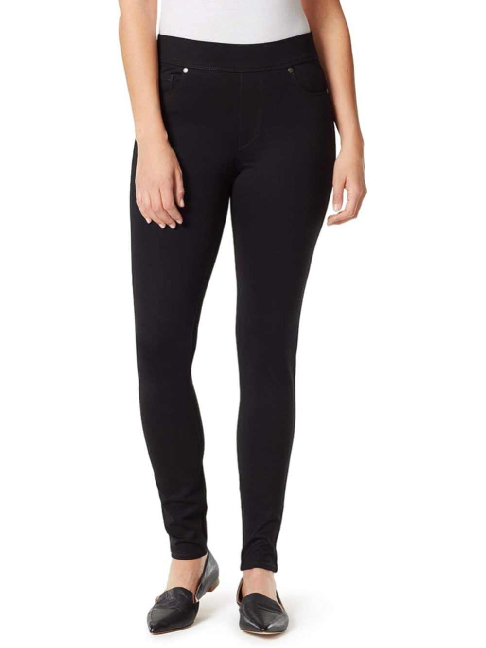 Gloria Vanderbilt Women's 8 Very Dark Pull-On Stretchy Slim Jeans NWT